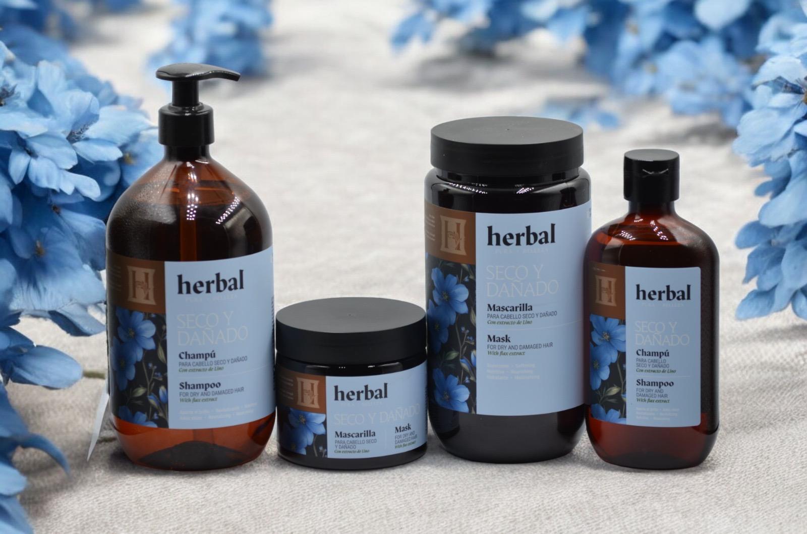 CHAMPÚ para Cabello Seco y Dañado con Extracto de Lino de Herbal Pura Belleza Pro - Imagen 2